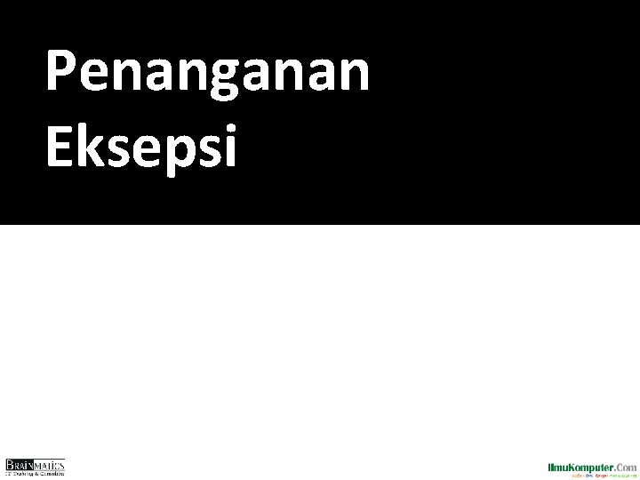 Penanganan Eksepsi 