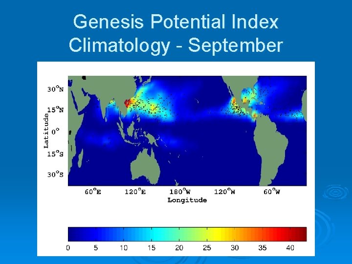 Genesis Potential Index Climatology - September Genesis Potential Index Climatology - September