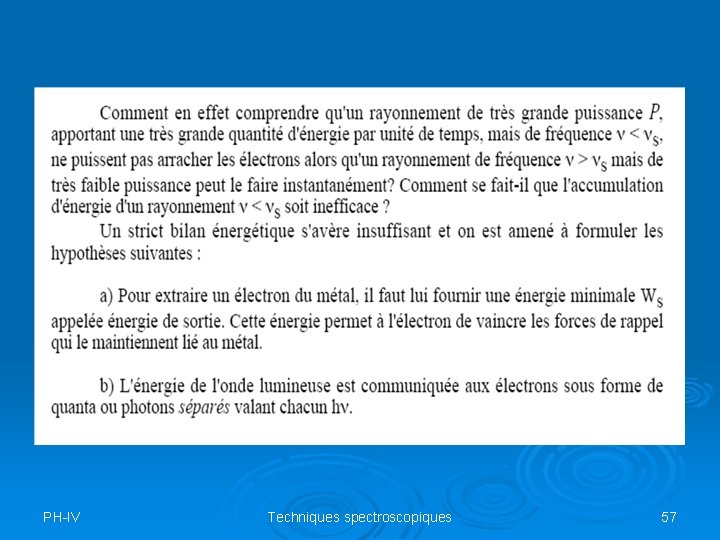 PH-IV Techniques spectroscopiques 57 