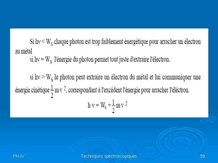 PH-IV Techniques spectroscopiques 58 