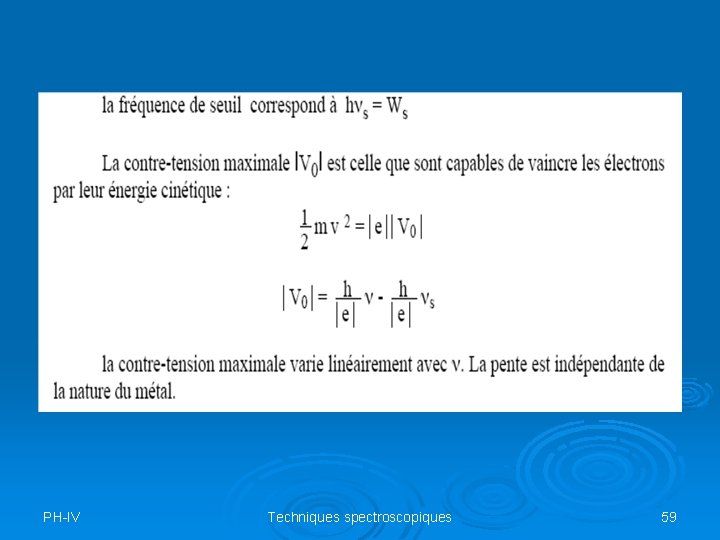 PH-IV Techniques spectroscopiques 59 