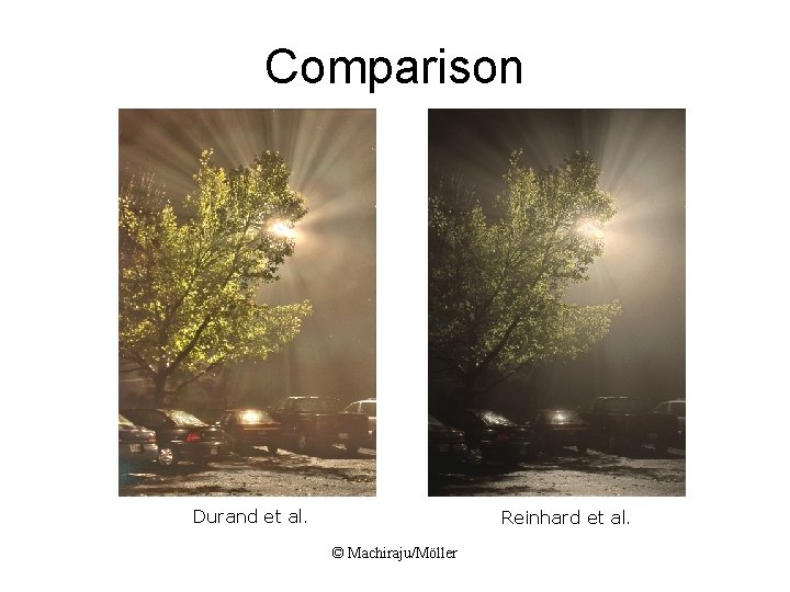 Comparison Durand et al. Reinhard et al. © Machiraju/Möller 