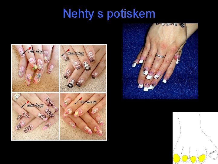 Nehty s potiskem Nehty s potiskem