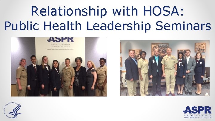 Relationship with HOSA: Public Health Leadership Seminars 