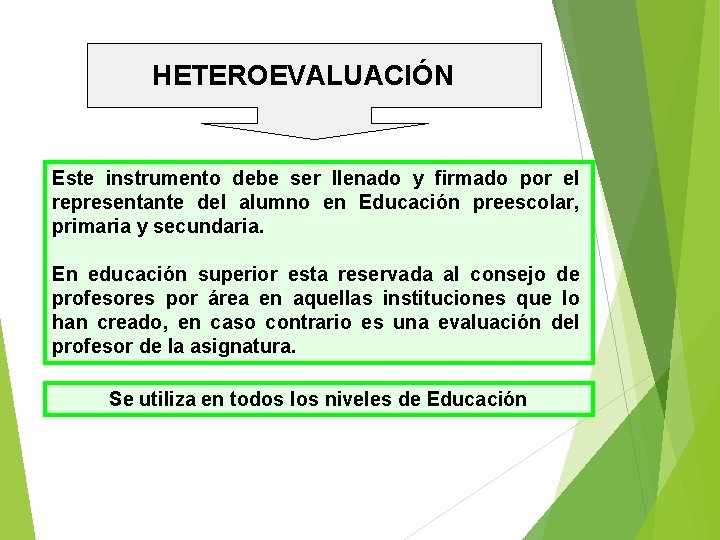 HETEROEVALUACIÓN Este instrumento debe ser llenado y firmado por el representante del alumno en