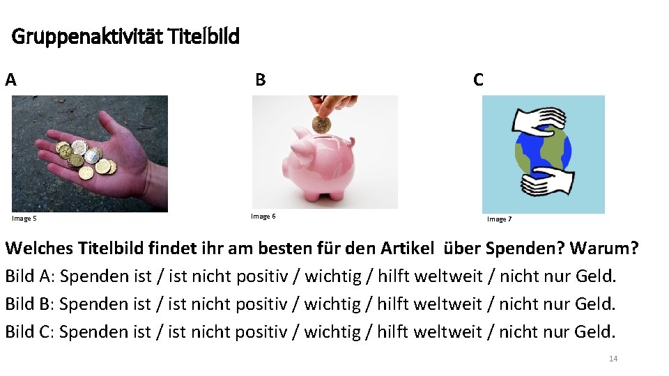 Gruppenaktivität Titelbild A Image 5 B Image 6 C Image 7 Welches Titelbild findet