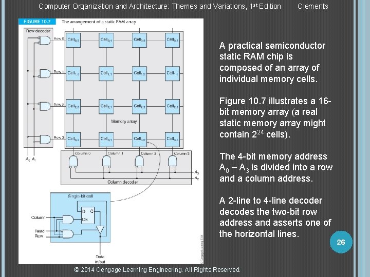 Computer Organization and Architecture: Themes and Variations, 1 st Edition Clements A practical semiconductor