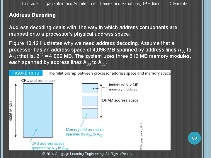 Computer Organization and Architecture: Themes and Variations, 1 st Edition Clements Address Decoding Address