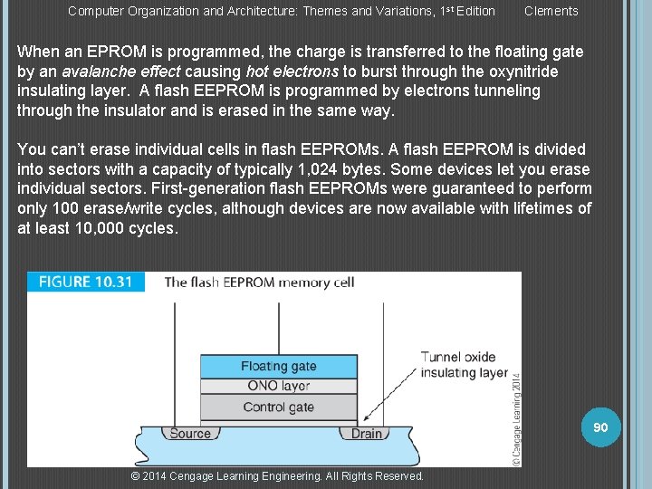 Computer Organization and Architecture: Themes and Variations, 1 st Edition Clements When an EPROM