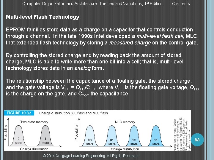 Computer Organization and Architecture: Themes and Variations, 1 st Edition Clements Multi-level Flash Technology