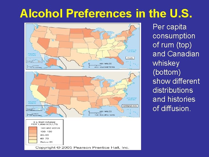 Alcohol Preferences in the U. S. Per capita consumption of rum (top) and Canadian