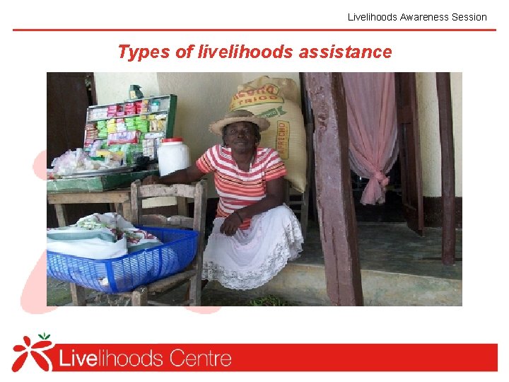 Livelihoods Awareness Session Types of livelihoods assistance 