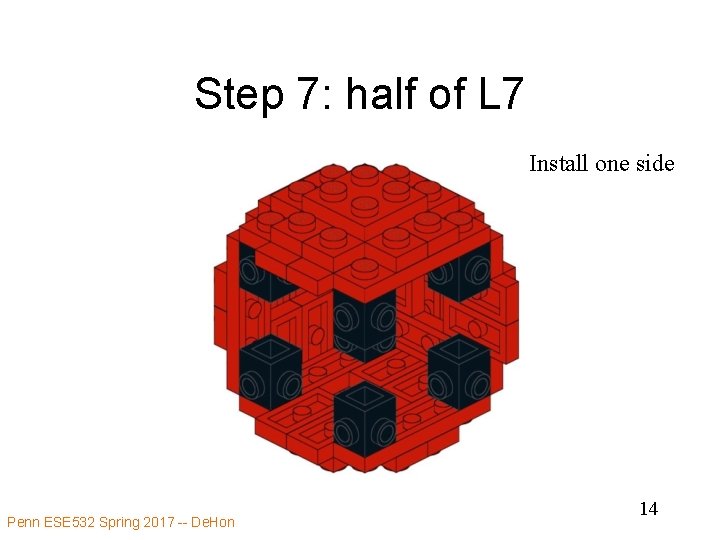 Step 7: half of L 7 Install one side Penn ESE 532 Spring 2017