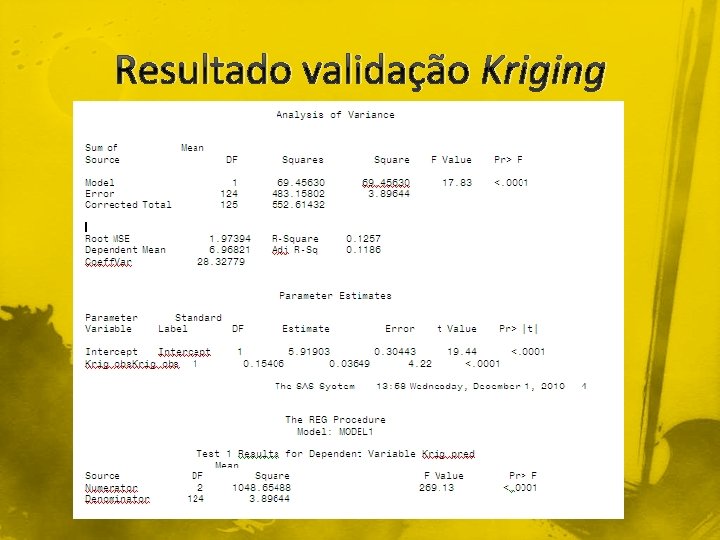 Resultado validação Kriging 