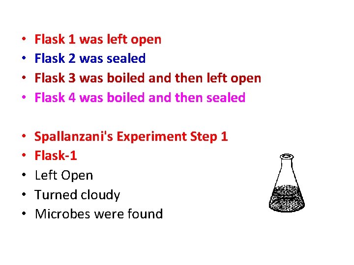  • • Flask 1 was left open Flask 2 was sealed Flask 3
