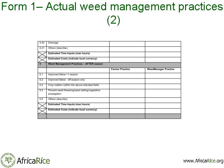 Form 1– Actual weed management practices (2) 