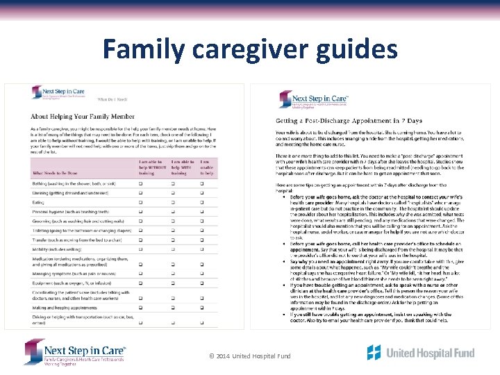 Family caregiver guides © 2014 United Hospital Fund 