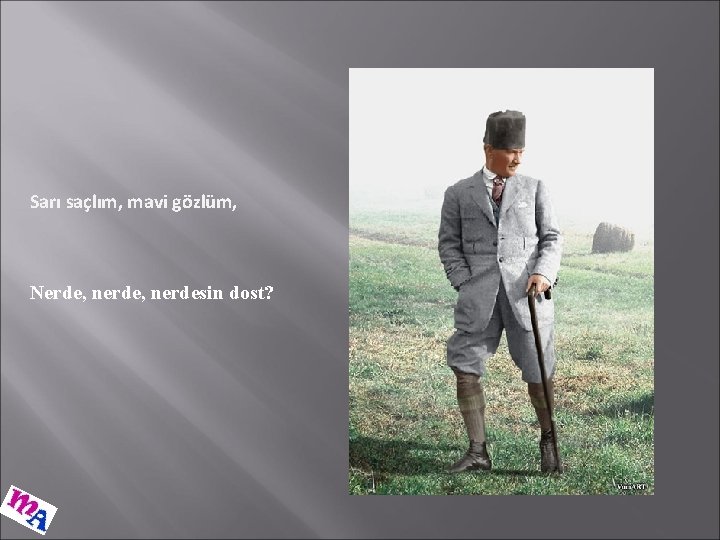 Sarı saçlım, mavi gözlüm, Nerde, nerdesin dost? 