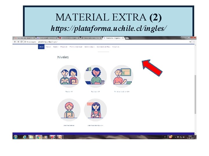 MATERIAL EXTRA (2) https: //plataforma. uchile. cl/ingles/ 