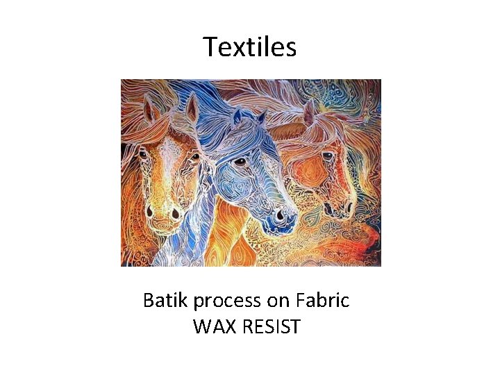 Textiles Batik process on Fabric WAX RESIST 