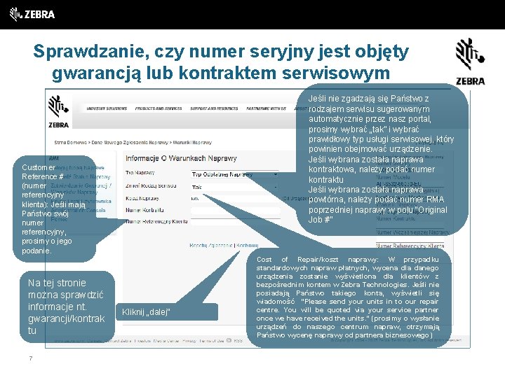 Sprawdzanie, czy numer seryjny jest objęty gwarancją lub kontraktem serwisowym Jeśli nie zgadzają się