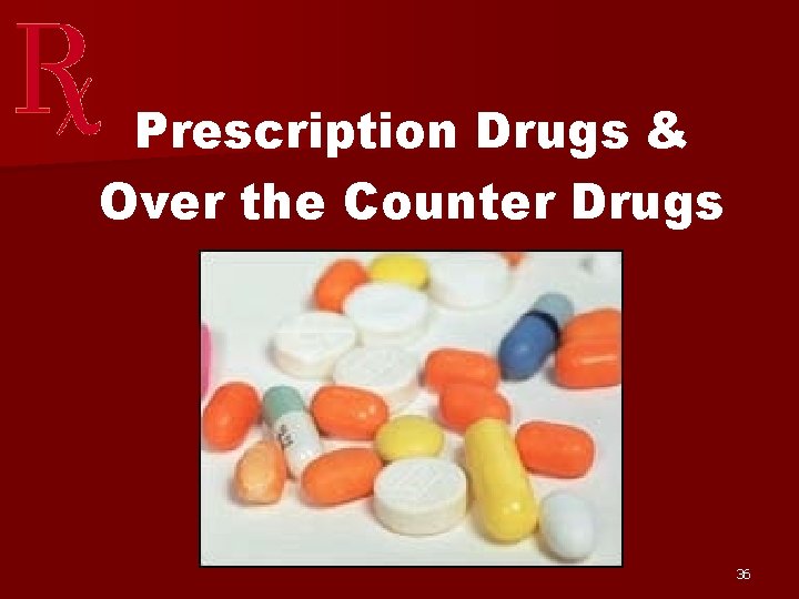 Prescription Drugs & Over the Counter Drugs 36 