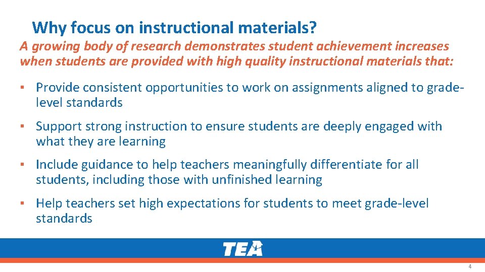 Why focus on instructional materials? A growing body of research demonstrates student achievement increases