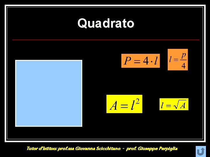 Quadrato Tutor d’Istituo: prof. ssa Giovanna Scicchitano - prof. Giuseppe Perpiglia 