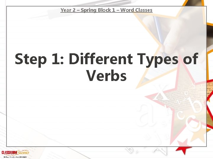 Year 2 – Spring Block 1 – Word Classes Step 1: Different Types of