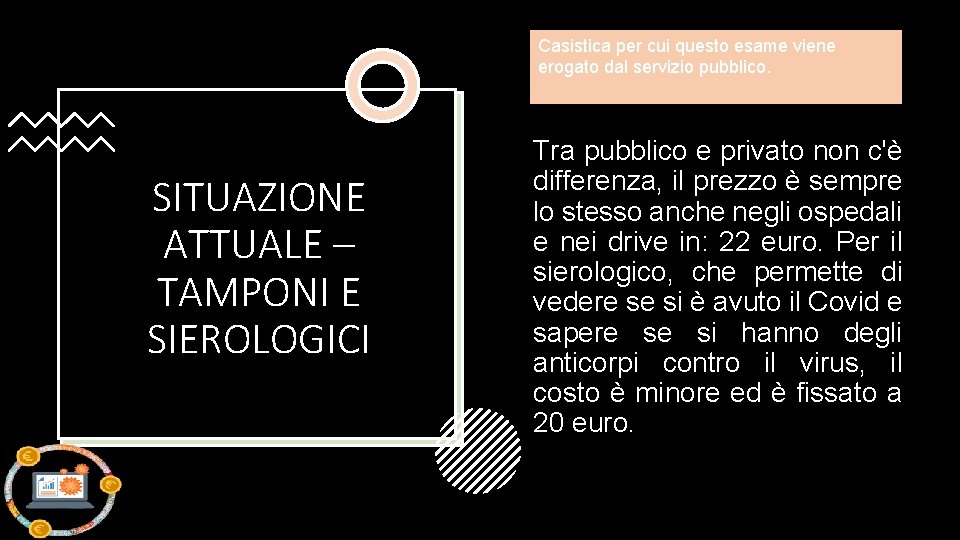 Casistica per cui questo esame viene erogato dal servizio pubblico. SITUAZIONE ATTUALE – TAMPONI Casistica per cui questo esame viene erogato dal servizio pubblico. SITUAZIONE ATTUALE – TAMPONI