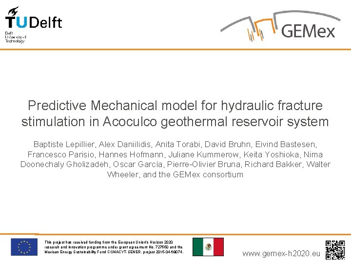 Predictive Mechanical model for hydraulic fracture stimulation in Acoculco geothermal reservoir system Baptiste Lepillier,