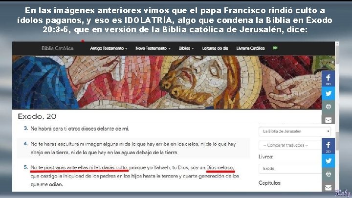 En las imágenes anteriores vimos que el papa Francisco rindió culto a ídolos paganos, En las imágenes anteriores vimos que el papa Francisco rindió culto a ídolos paganos,