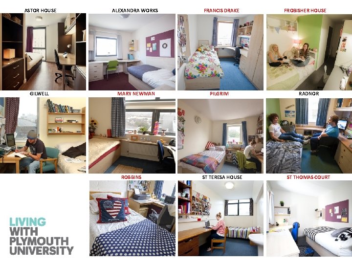 ASTOR HOUSE ALEXANDRA WORKS GILWELL MARY NEWMAN ROBBINS FRANCIS DRAKE PILGRIM ST TERESA HOUSE