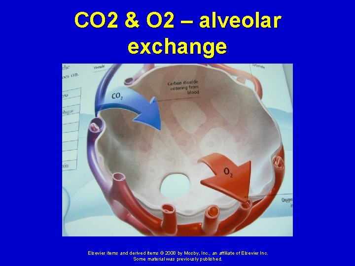 CO 2 & O 2 – alveolar exchange Elsevier items and derived items ©