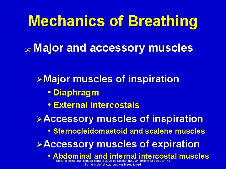 Mechanics of Breathing Major and accessory muscles Ø Major muscles of inspiration • Diaphragm