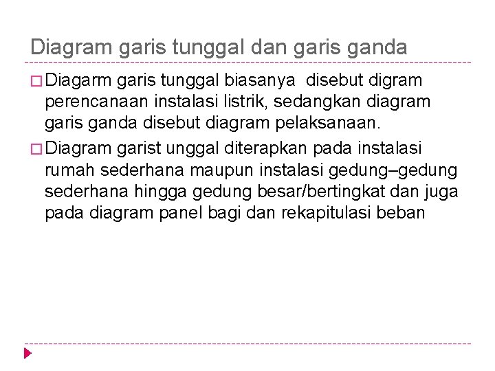 Diagram garis tunggal dan garis ganda � Diagarm garis tunggal biasanya disebut digram perencanaan