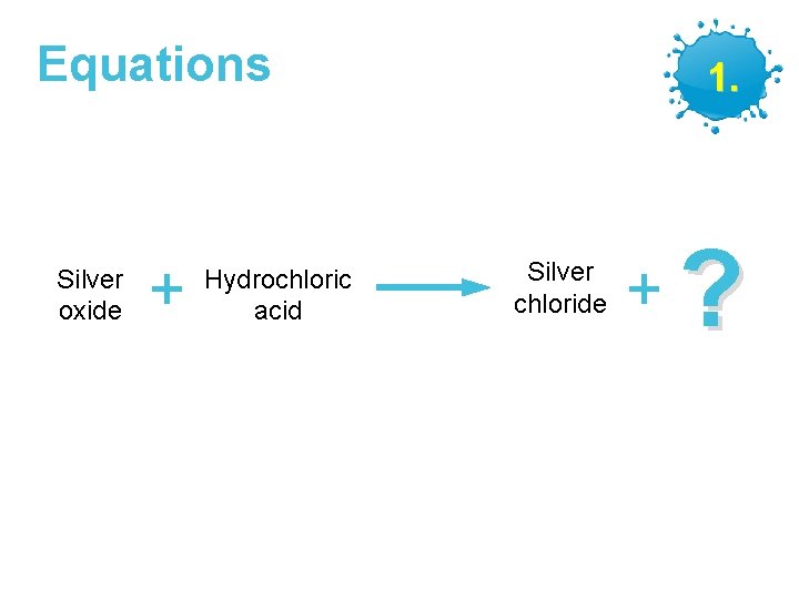 Equations Silver oxide + Hydrochloric acid GCSE Chemistry – Making Salts 1. Silver chloride