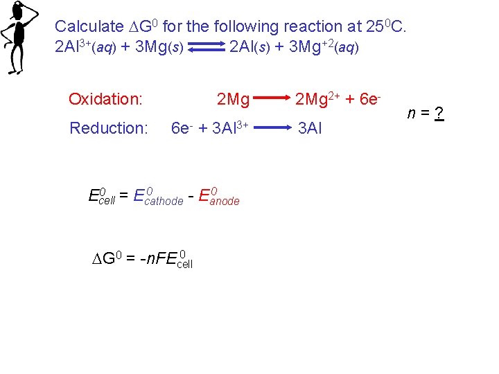 Calculate G 0 for the following reaction at 250 C. 2 Al 3+(aq) +