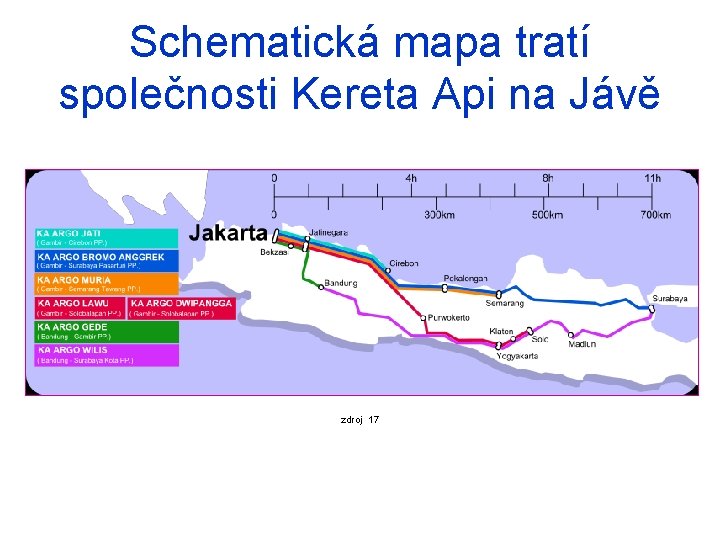 Schematická mapa tratí společnosti Kereta Api na Jávě zdroj 17 