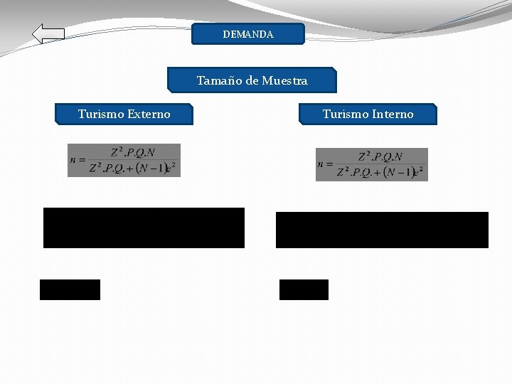 DEMANDA Tamaño de Muestra Turismo Externo Turismo Interno 