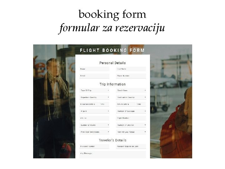 booking formular za rezervaciju 