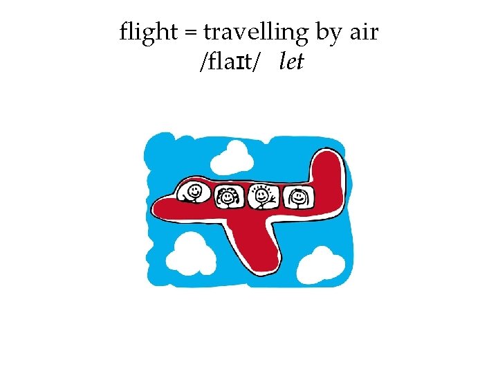 flight = travelling by air /flaɪt/ let 