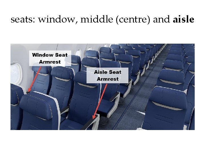 seats: window, middle (centre) and aisle 