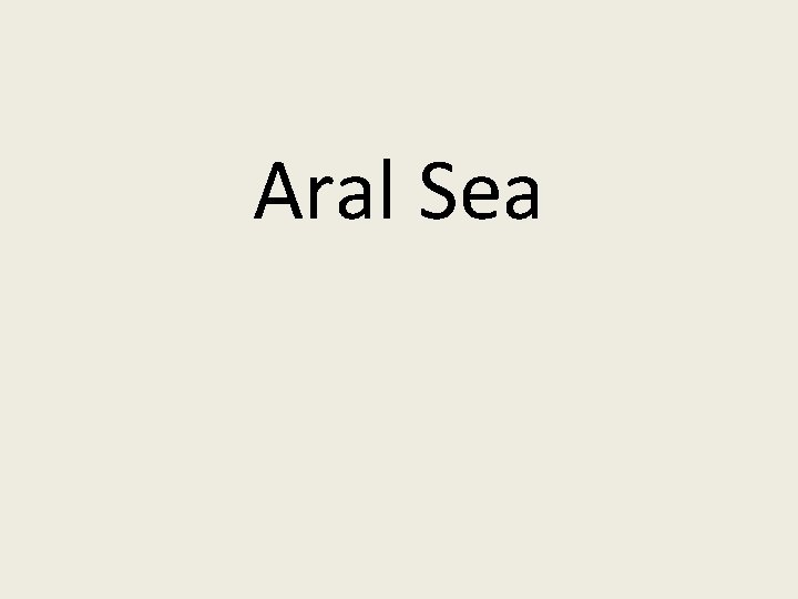 Aral Sea 