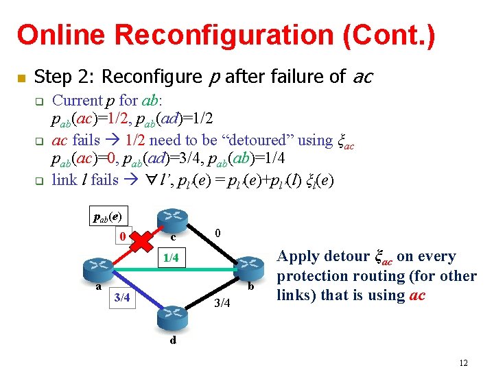 Online Reconfiguration (Cont. ) Step 2: Reconfigure p after failure of ac Current p