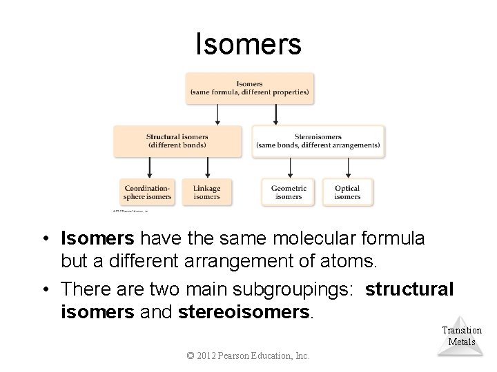 Isomers • Isomers have the same molecular formula but a different arrangement of atoms.