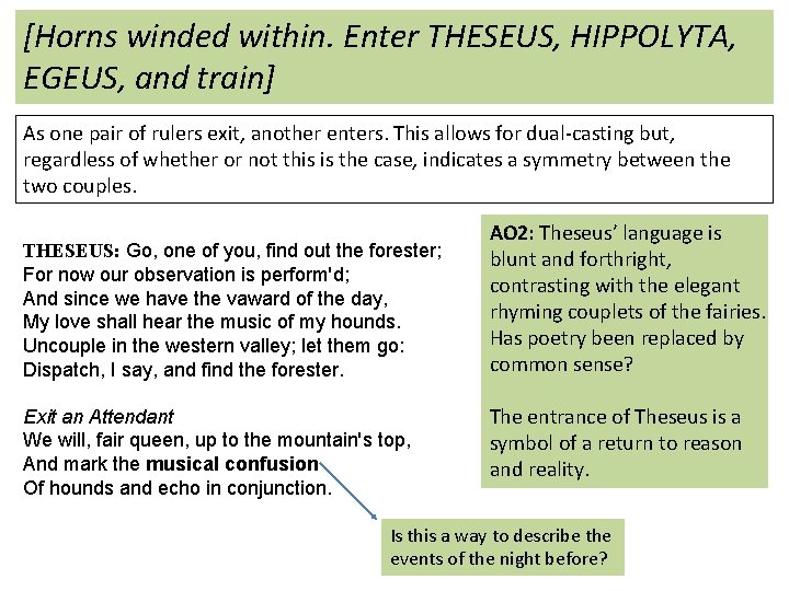 [Horns winded within. Enter THESEUS, HIPPOLYTA, EGEUS, and train] As one pair of rulers