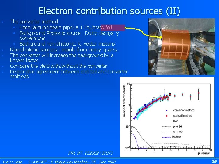 Electron contribution sources (II) • • • The converter method • Uses (around beam