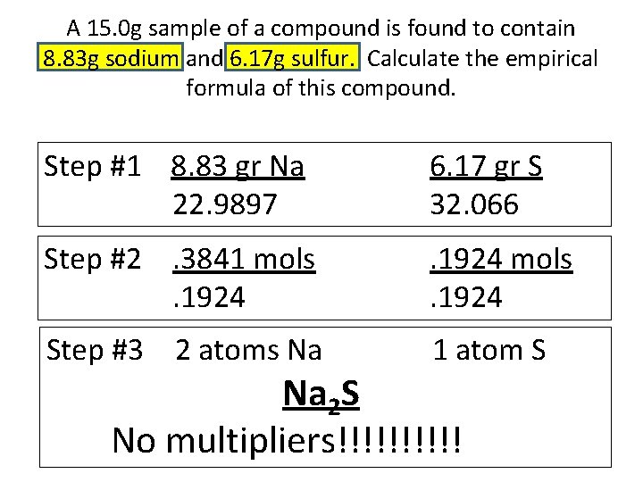A 15. 0 g sample of a compound is found to contain 8. 83