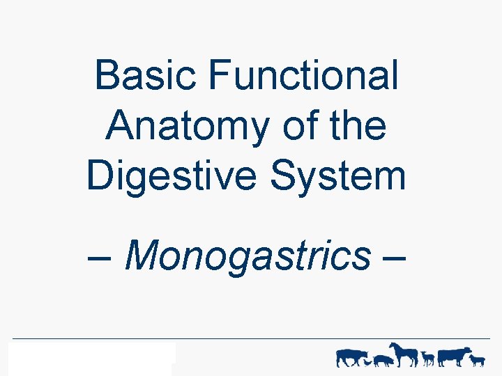 Basic Functional Anatomy of the Digestive System – Monogastrics – WF-R ANIMAL SCIENCE 1